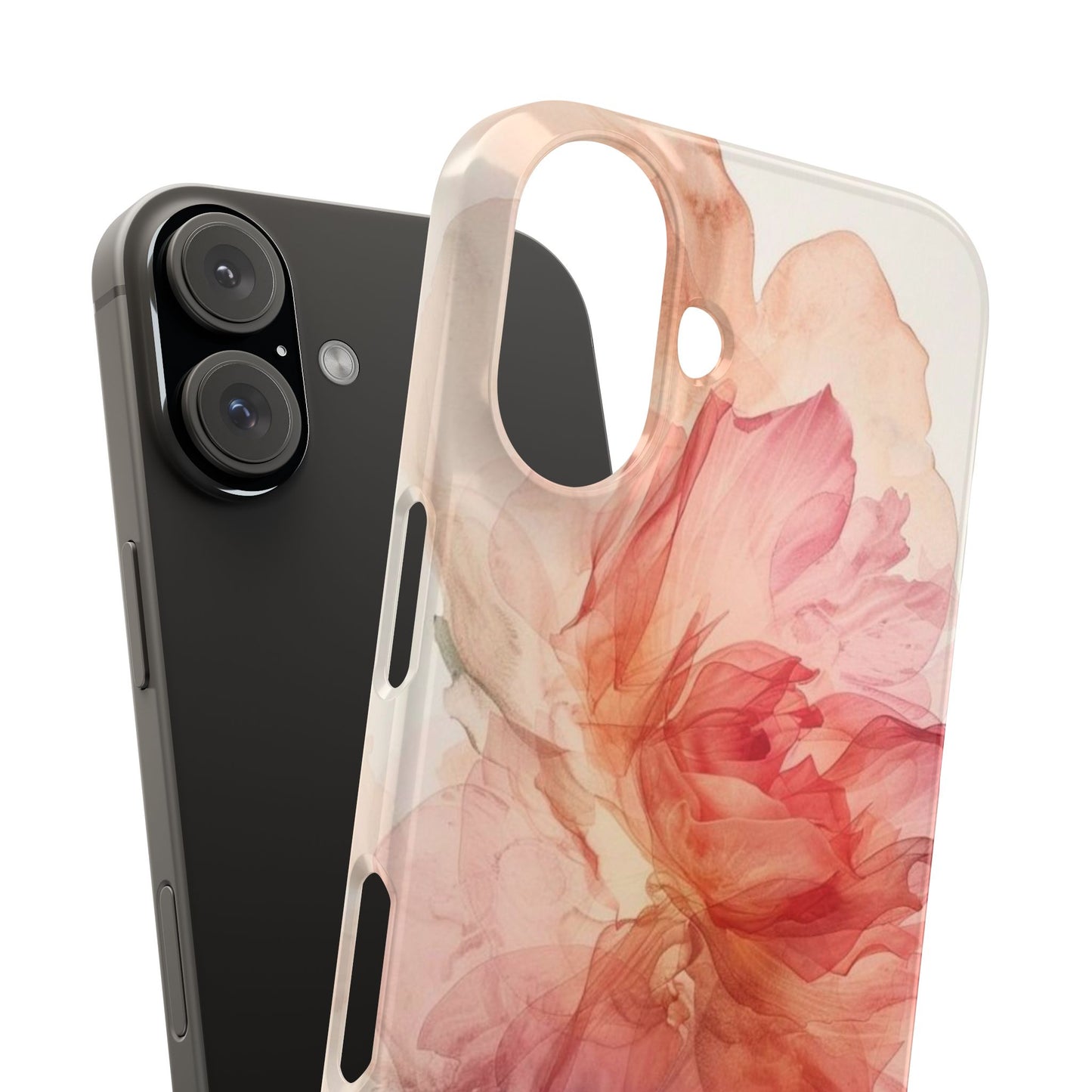 Elegant Floral Slim Phone Case, Flower Art Phone Cover, Stylish Mobile Case