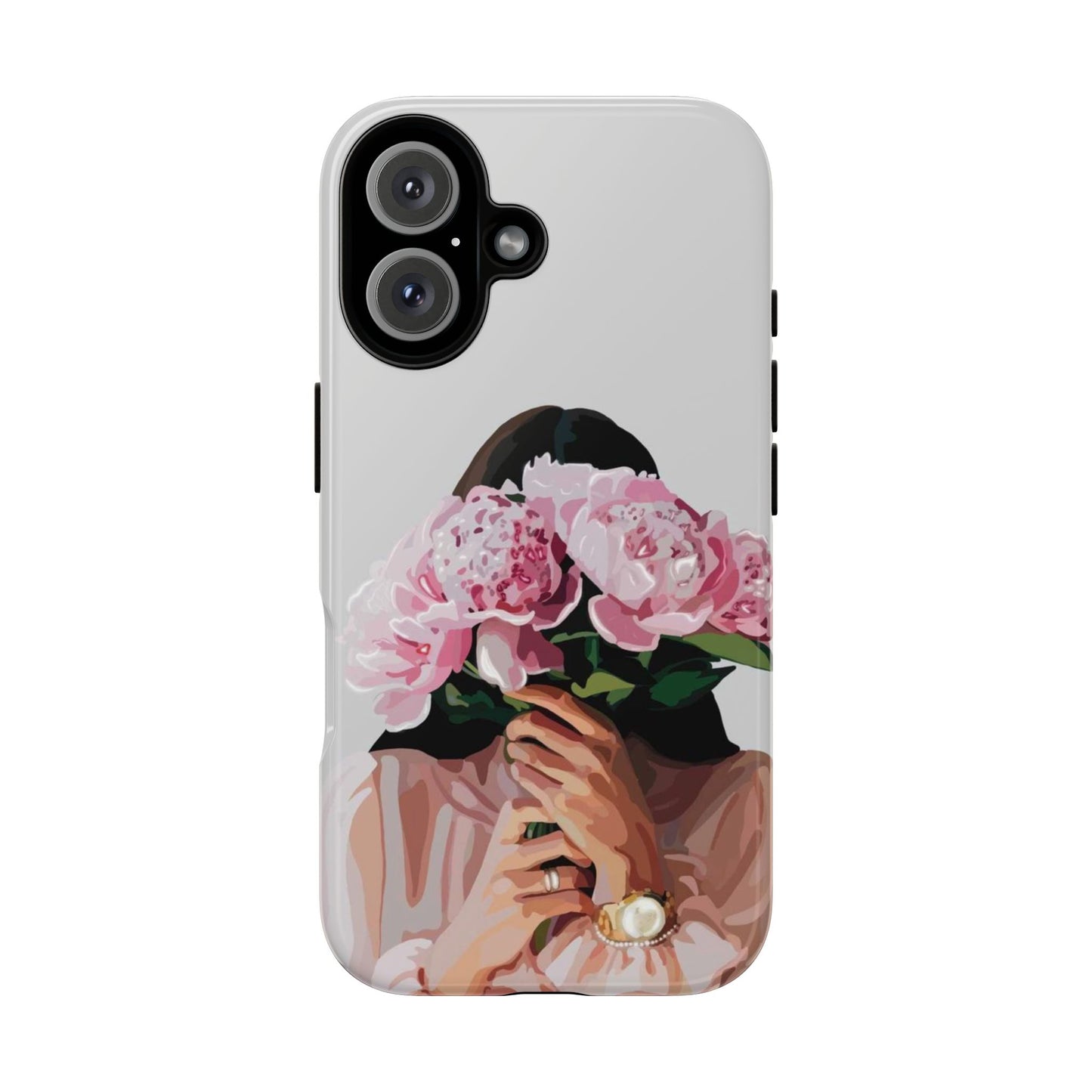 Artistic Phone Case with Floral Design, Durable Phone Cover