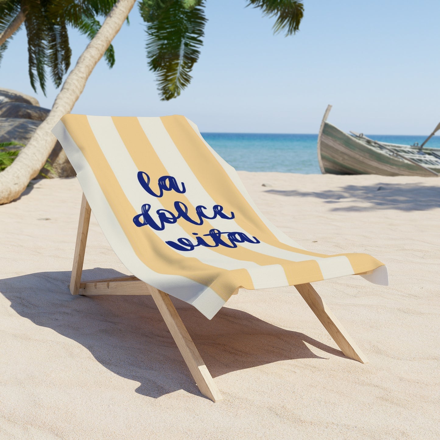 La Dolce Vita Beach Towel - Stylish Summer Essential, Poolside Accessory