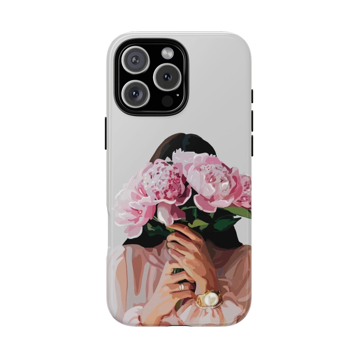 Artistic Phone Case with Floral Design, Durable Phone Cover