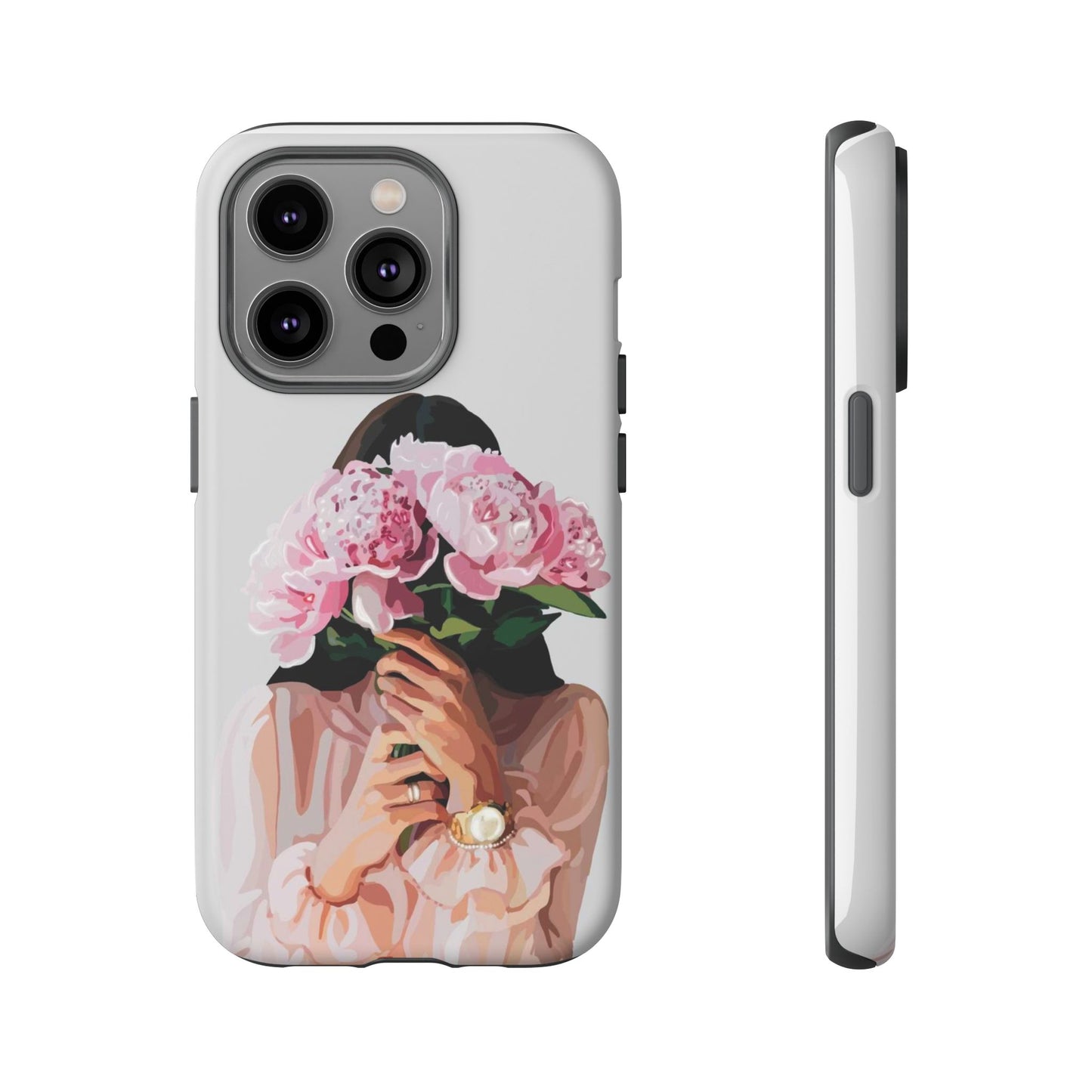 Artistic Phone Case with Floral Design, Durable Phone Cover