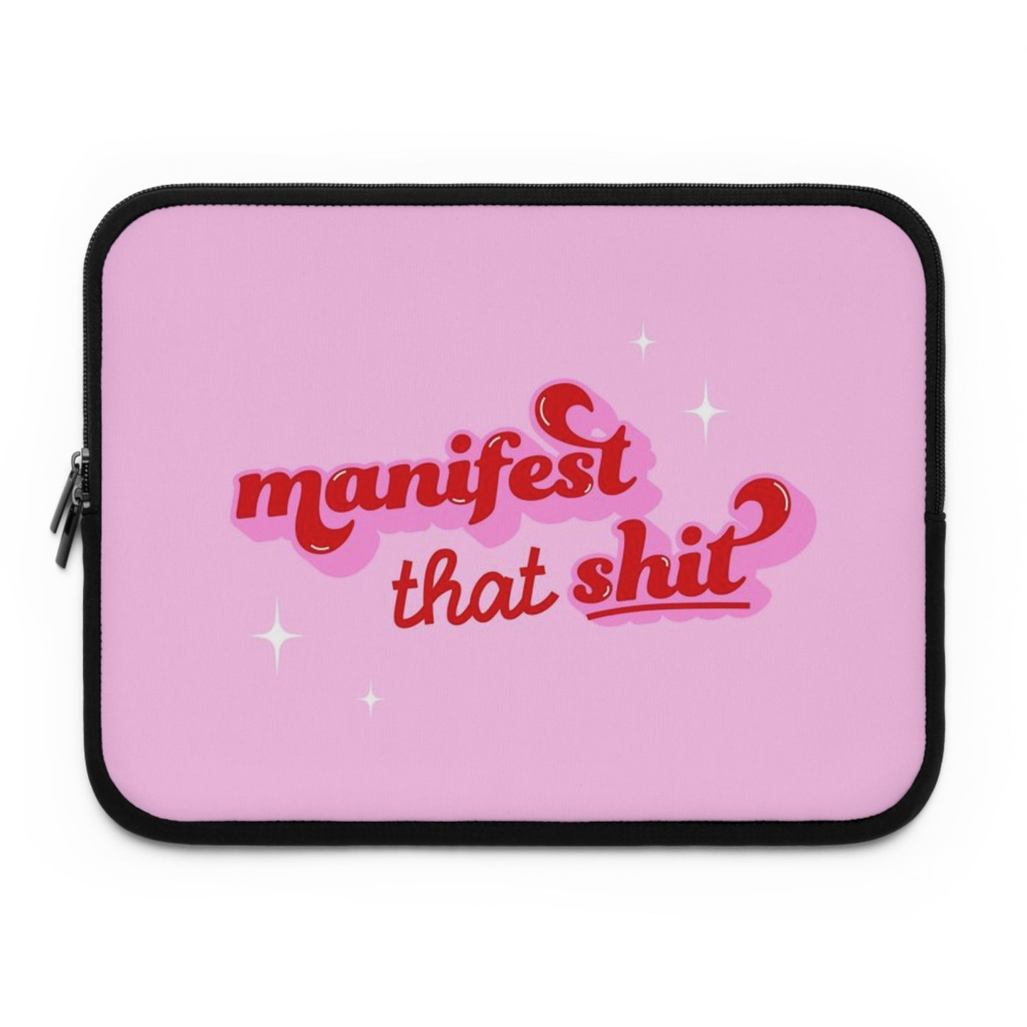 Manifest Your Vibe Laptop Sleeve, Pink Laptop Case, Motivational Sleeve, Tech Accessory