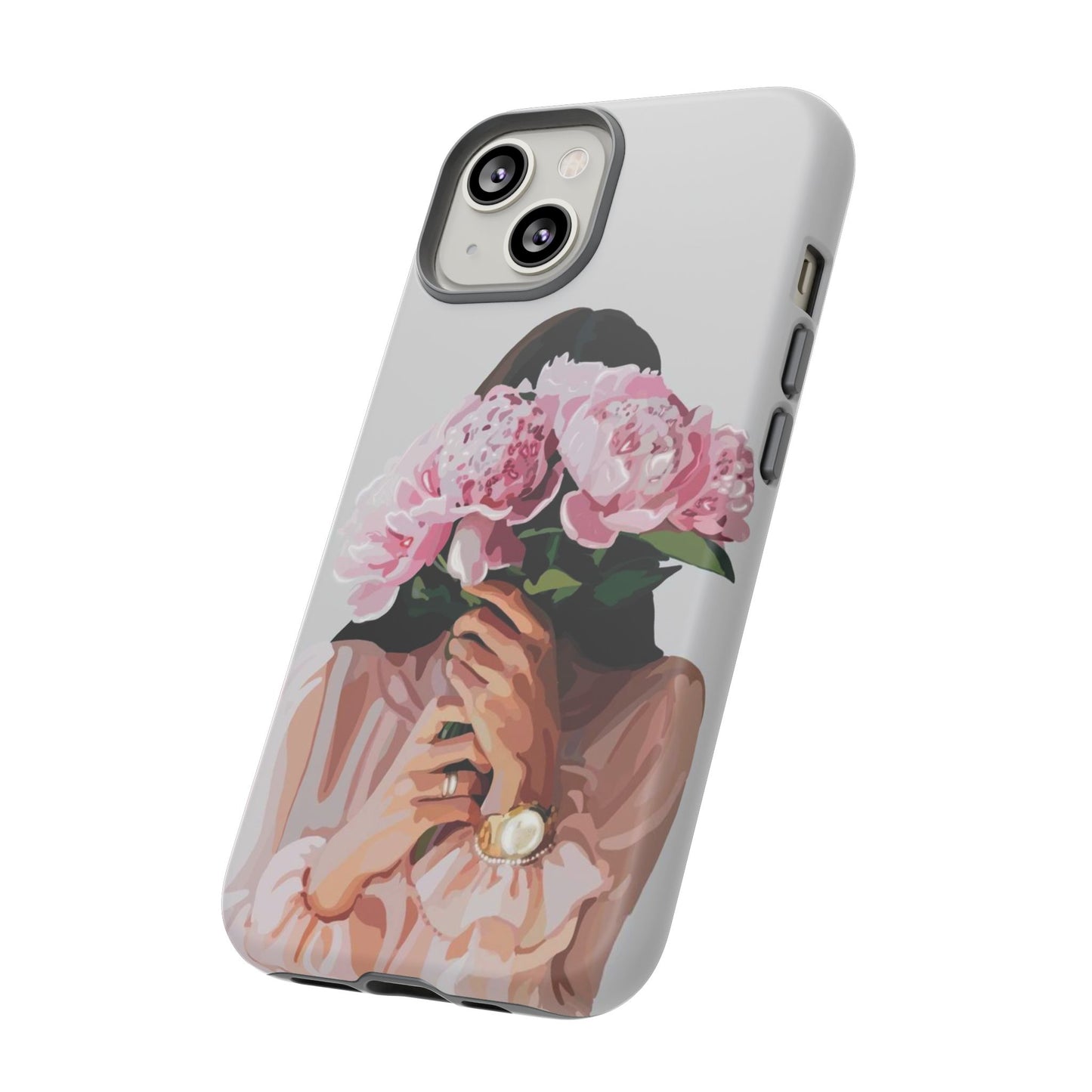 Artistic Phone Case with Floral Design, Durable Phone Cover