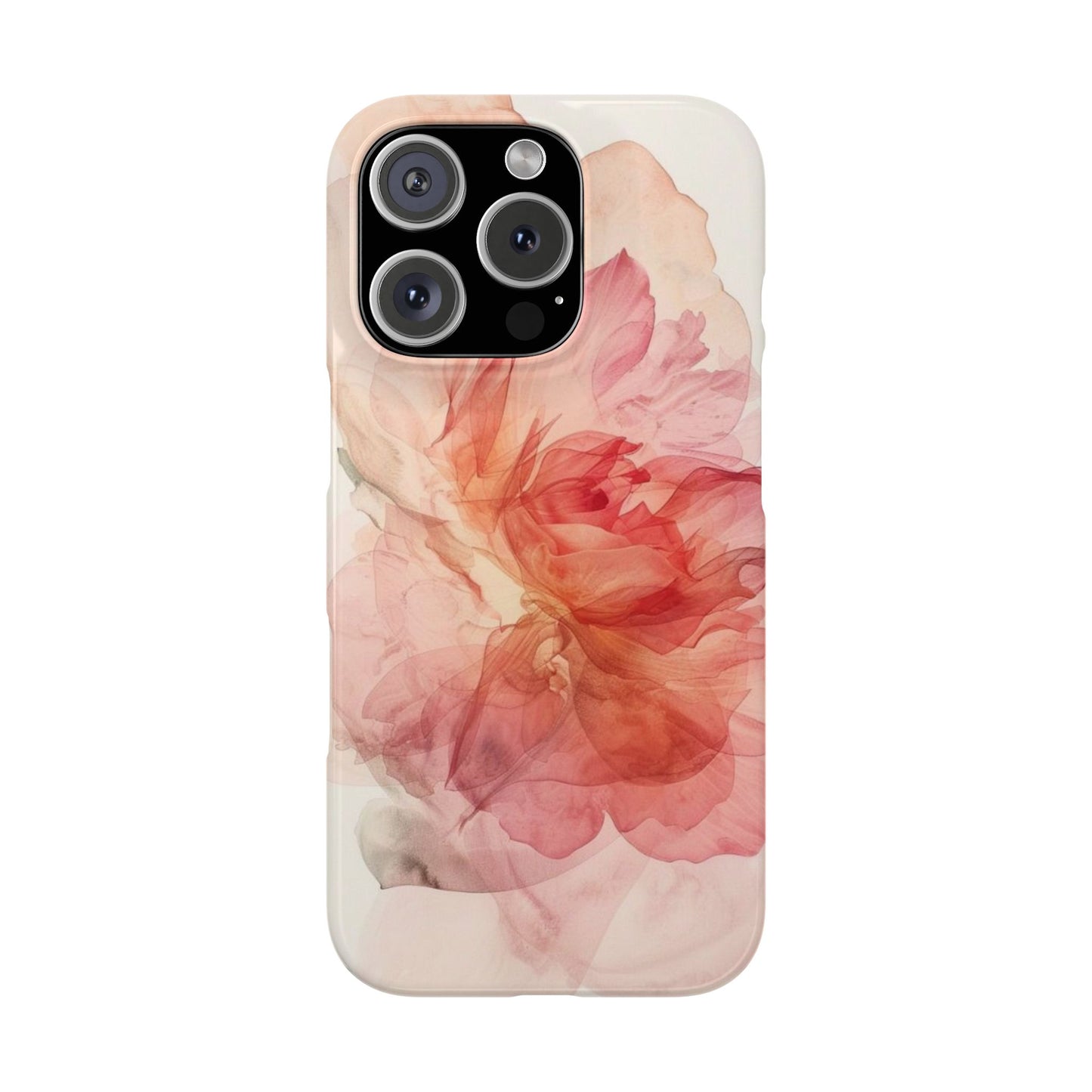 Elegant Floral Slim Phone Case, Flower Art Phone Cover, Stylish Mobile Case
