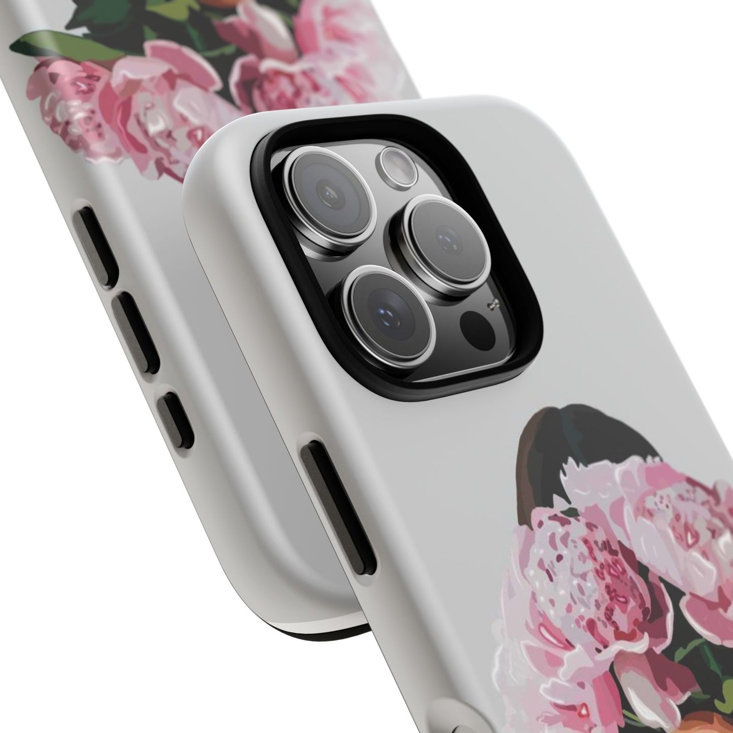 Artistic Phone Case with Floral Design, Durable Phone Cover